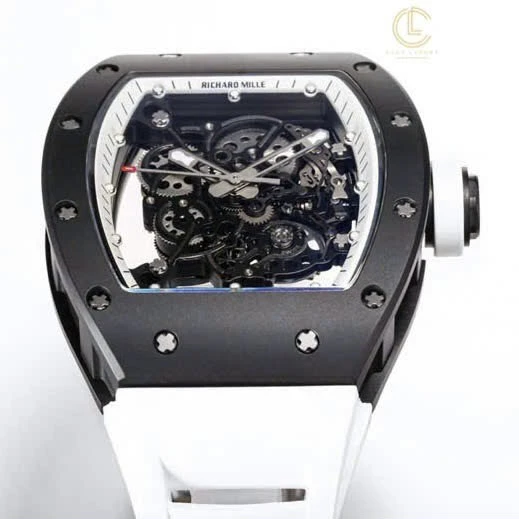 Super Clone Richard Mille RM 55 Richard Mille Black Bubba Watson 42mm Ceramic — bracelet detail