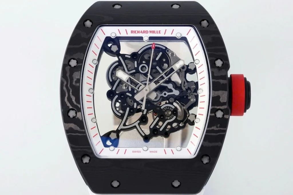 Super Clone Richard Mille RM 55 Richard Mille White 42mm Carbon Modify — case and bezel