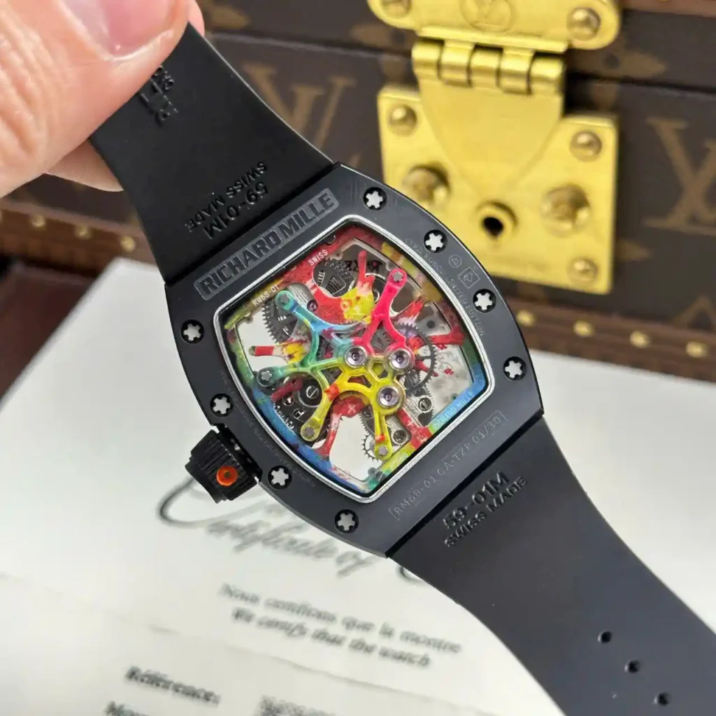 Super Clone Richard Mille RM 68-01 Richard Mille Tourbillon Cyril Kongo Ceramic Black –