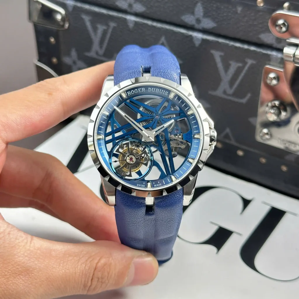 Super Clone Roger Dubuis Excalibur Double Tourbillon Cobalt RDDBEX1109 –