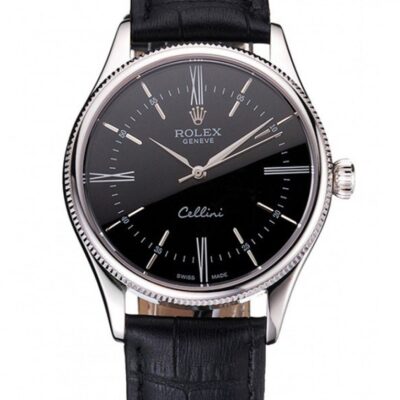 Super Clone Rolex Cellini Black Dial REP016804