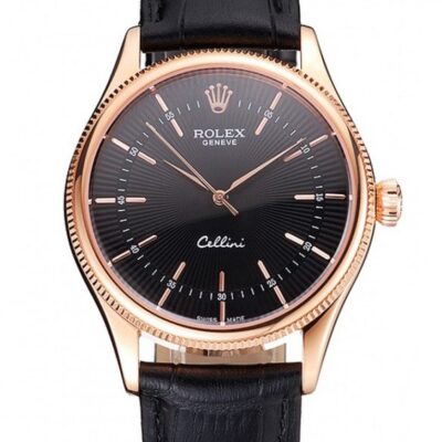 Super Clone Rolex Cellini Black Dial REP016815
