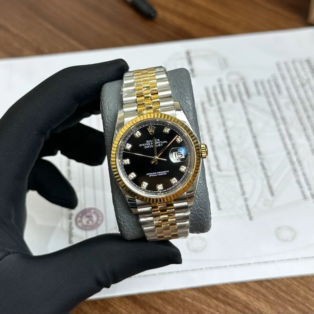 Super Clone Rolex Datejust Black Diamond Dial 126333-0006 41 mm — case and bezel