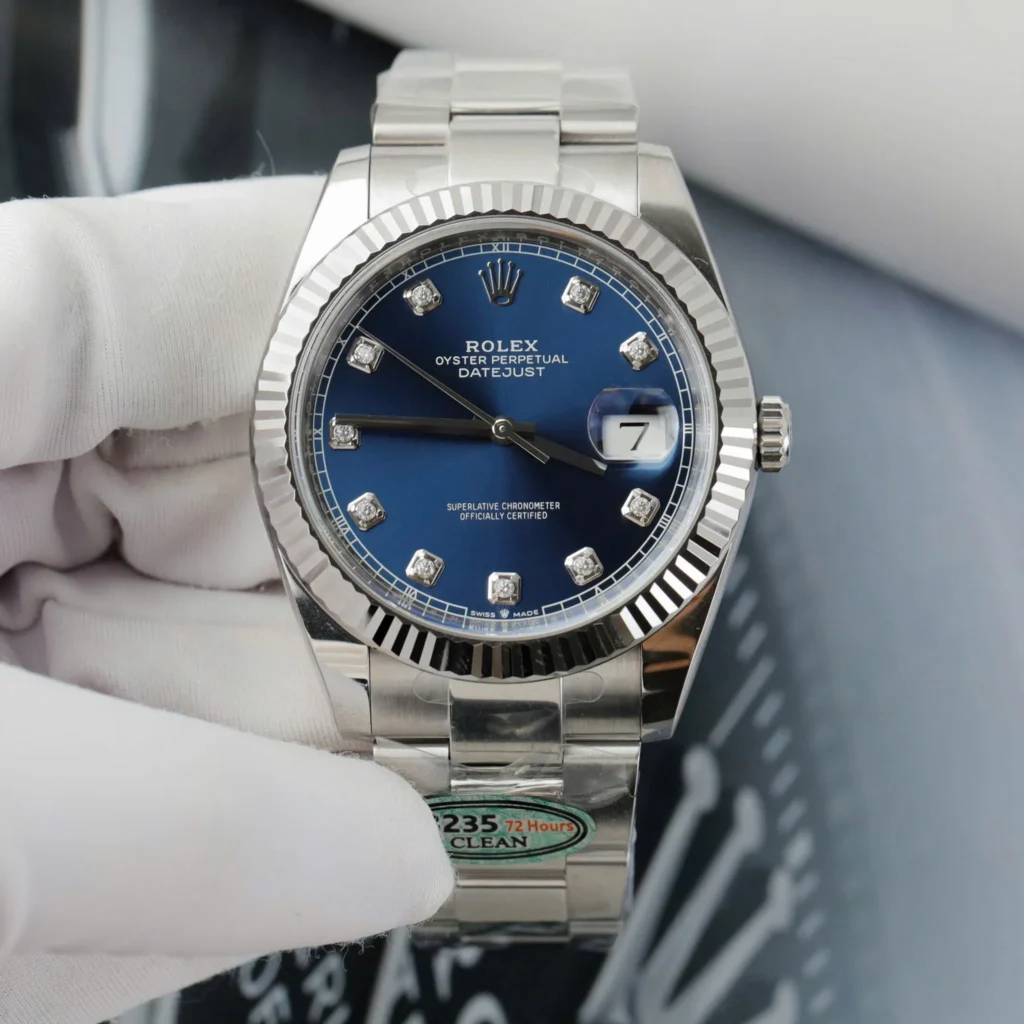 Super Clone Rolex Datejust Bright Blue Diamond Dial 126334-0015 41 mm – Swiss SuperClone