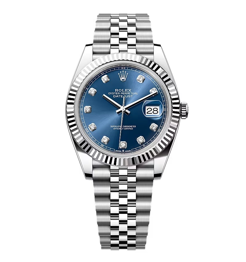 Super Clone Rolex Datejust Bright Blue Diamond Dial 126334-0016 41 mm – Swiss SuperClone