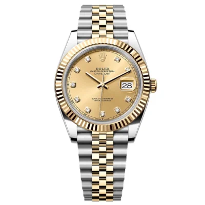 Super Clone Rolex Datejust Champagne Diamond Dial 126333-0012 41 mm