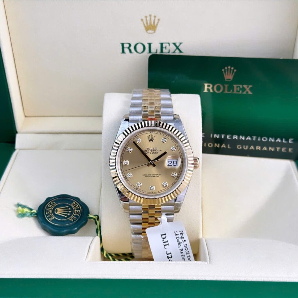 Super Clone Rolex Datejust Champagne Diamond Dial 126333-0012 41 mm