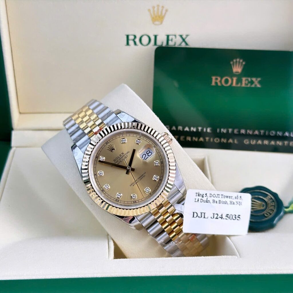 Super Clone Rolex Datejust Champagne Diamond Dial 126333-0012 41 mm