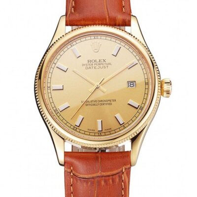 Super Clone Rolex Datejust Gold Dial REP016818 38 mm