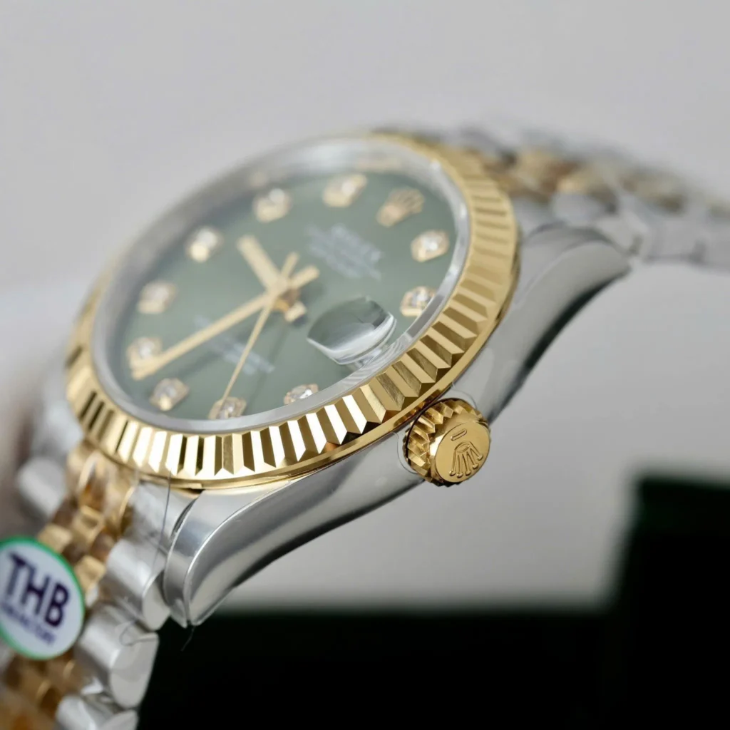 Super Clone Rolex Datejust Olive Green Diamond Dial 278273-0030 31 mm