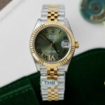 Super Clone Rolex Datejust Olive Green Roman Diamond Dial 126233-0025 36 mm