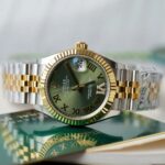 Super Clone Rolex Datejust Olive Green Roman Diamond Dial 126233-0025 36 mm