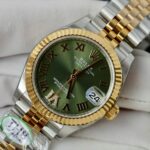 Super Clone Rolex Datejust Olive Green Roman Diamond Dial 126233-0025 36 mm
