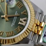 Super Clone Rolex Datejust Olive Green Roman Diamond Dial 126233-0025 36 mm