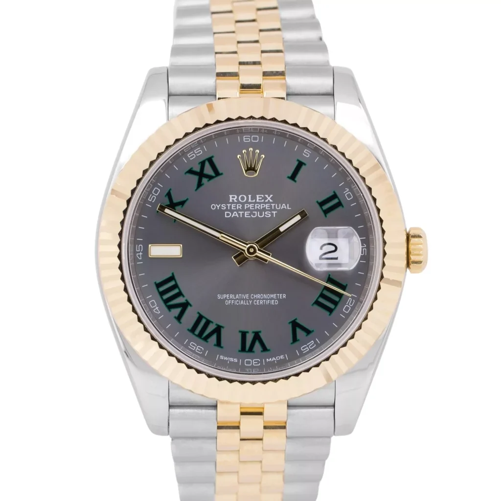 Super Clone Rolex Datejust Rhodium Dial 126333 “Wimbledon” Flutted/Jubilee 41 mm – Swiss SuperClone