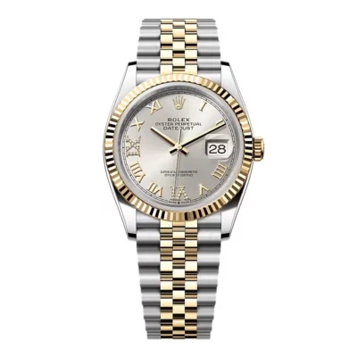 Super Clone Rolex Datejust Silver Roman Diamond Dial 126233-0031 36 mm