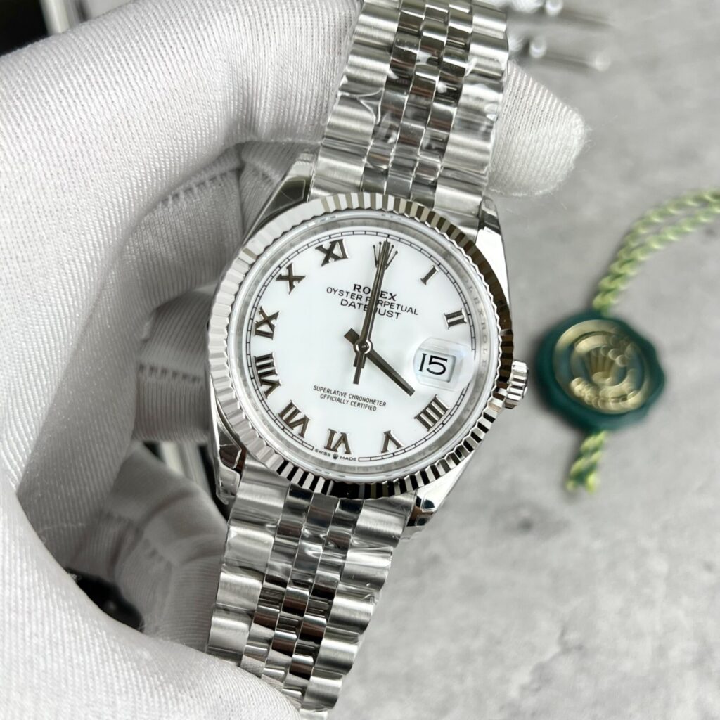 Super Clone Rolex Datejust White Roman Dial 126334-0024 41 mm