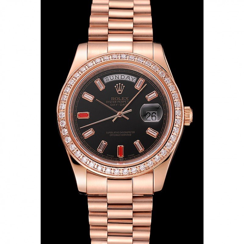 Super Clone Rolex Day-Date Black Dial 1454102 40 mm – Swiss SuperClone