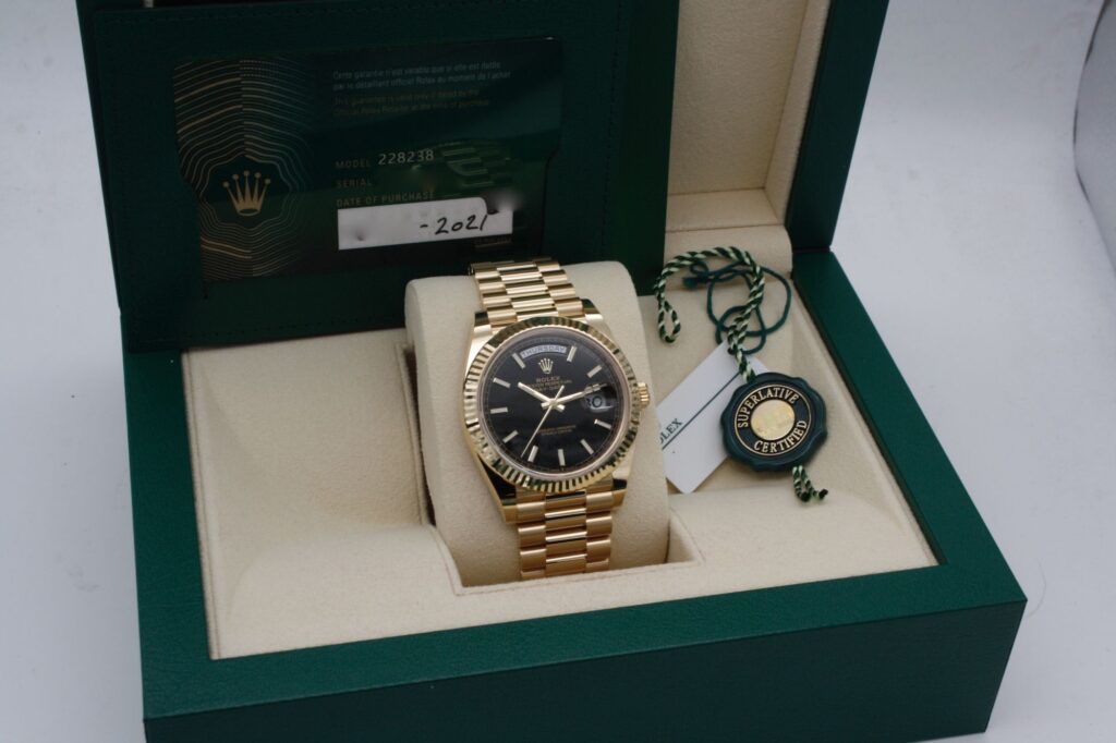 Super Clone Rolex Day-Date Black Dial 228238 40 mm – Swiss SuperClone