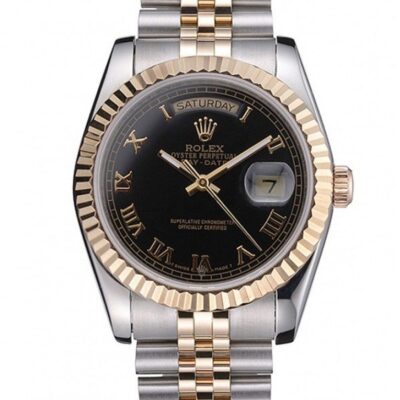 Super Clone Rolex Day-Date Black Dial SRL78 36 mm