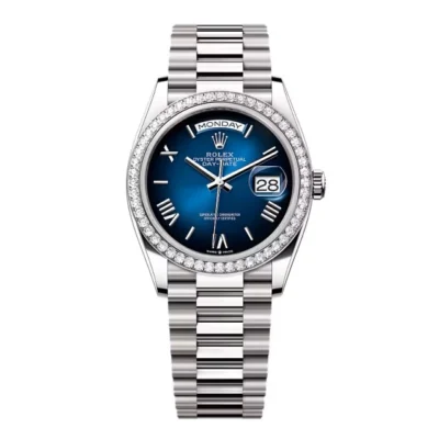 Super Clone Rolex Day-Date Blue Ombré Dial 128349rbr-0047 36 mm
