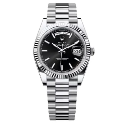 Super Clone Rolex Day-Date Bright Black Dial 228236-0003 40 mm