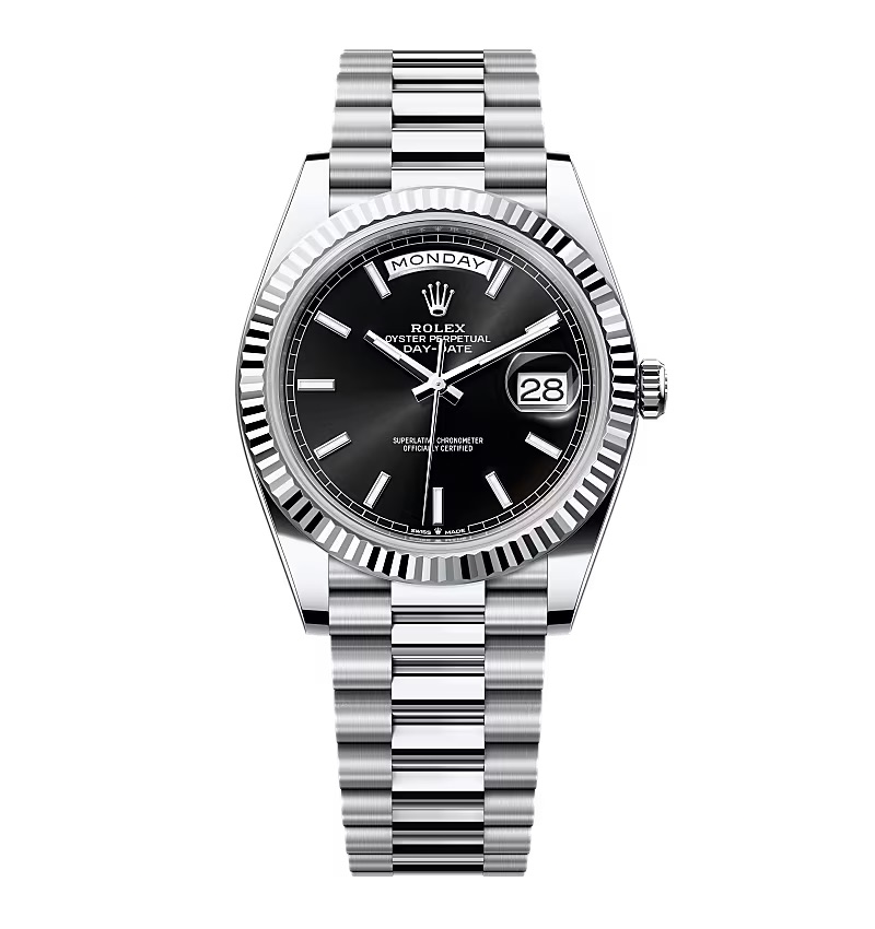 Super Clone Rolex Day-Date Bright Black Dial 228236-0003 40 mm – Swiss SuperClone