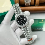 Super Clone Rolex Day-Date Bright Black Dial 228236-0003 40 mm – Swiss SuperClone