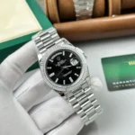Super Clone Rolex Day-Date Bright Black Dial 228236-0003 40 mm – Swiss SuperClone