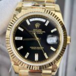 Super Clone Rolex Day-Date Bright Black Diamond Dial 228238-0004 40 mm – Swiss SuperClone
