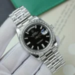 Super Clone Rolex Day-Date Bright Black Diamond Dial 228396tbr-0012 40 mm