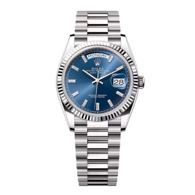 Super Clone Rolex Day-Date Bright Blue Diamond Dial 128239-0069 36 mm