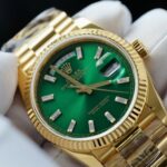 Super Clone Rolex Day-Date Bright Green Diamond Dial 128238-0130 36 mm