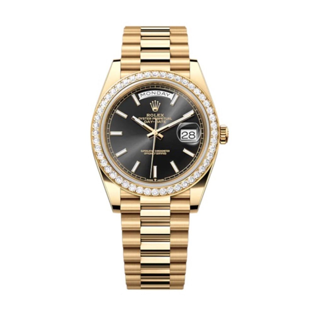 Super Clone Rolex Day-Date Bright black Dial 228348RBR 40 mm – Swiss SuperClone