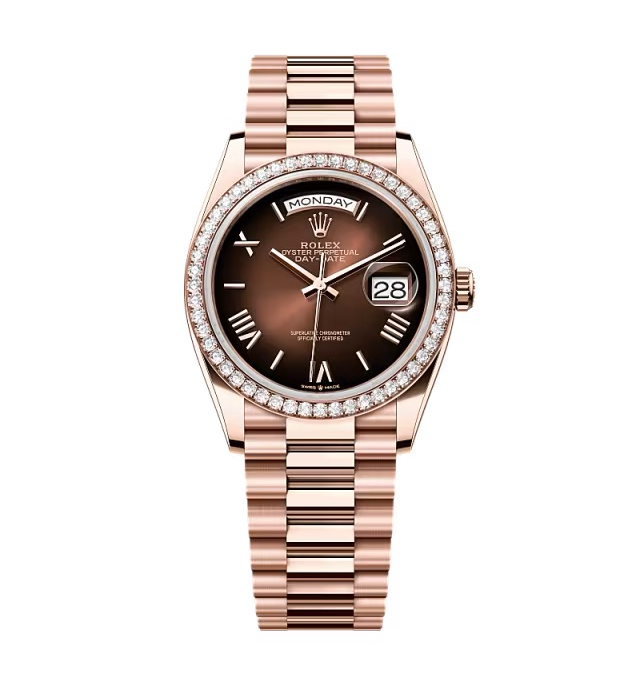 Super Clone Rolex Day-Date Brown Ombré Dial 128345rbr-0075 36 mm – Swiss SuperClone