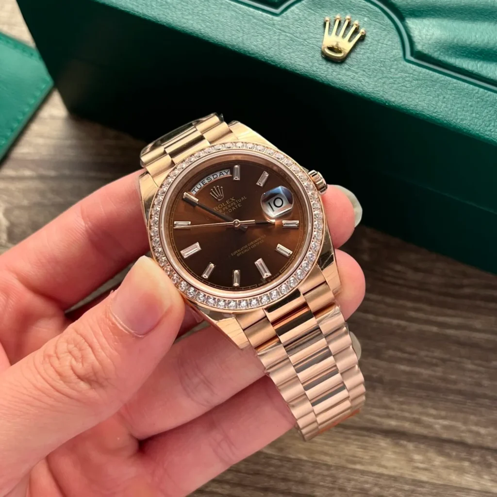 Super Clone Rolex Day-Date Brown Ombré Dial 128345rbr-0075 36 mm – Swiss SuperClone