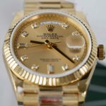 Super Clone Rolex Day-Date Champagne Diamond Dial 128238-0008 36 mm – Swiss SuperClone