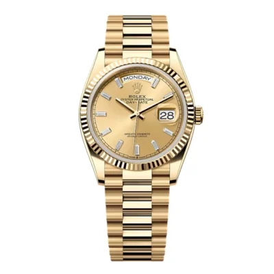 Super Clone Rolex Day-Date Champagne Diamond Dial 128238-0132 36 mm