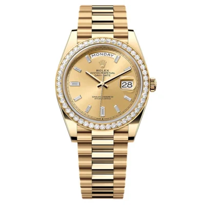 Super Clone Rolex Day-Date Champagne Diamond Dial 228348rbr-0002 40 mm
