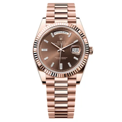 Super Clone Rolex Day-Date Chocolate Diamond Dial 228235-0003 40 mm