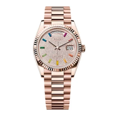 Super Clone Rolex Day-Date Diamond-Paved Dial 128235-0039 36 mm