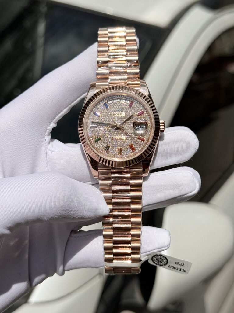 Super Clone Rolex Day-Date Diamond-Paved Dial 128235-0039 36 mm