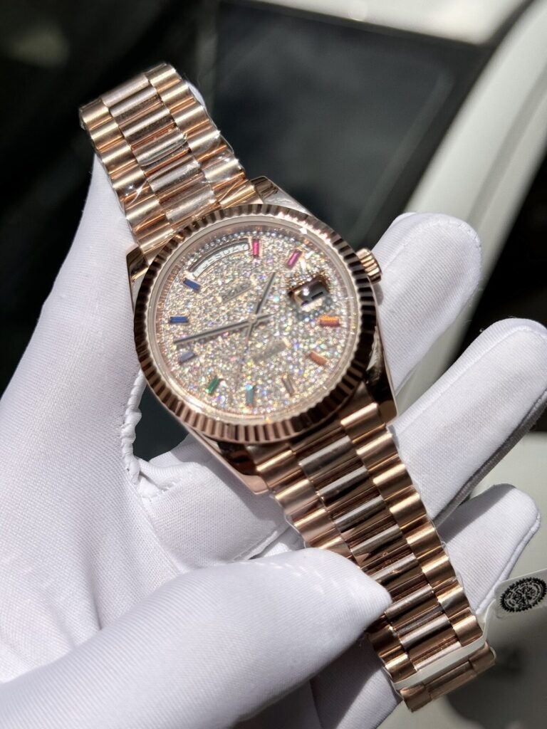 Super Clone Rolex Day-Date Diamond-Paved Dial 128235-0039 36 mm