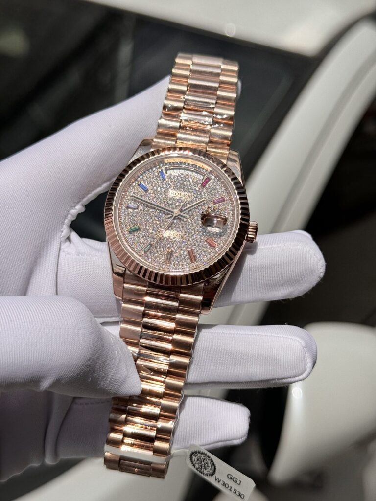 Super Clone Rolex Day-Date Diamond-Paved Dial 128235-0039 36 mm