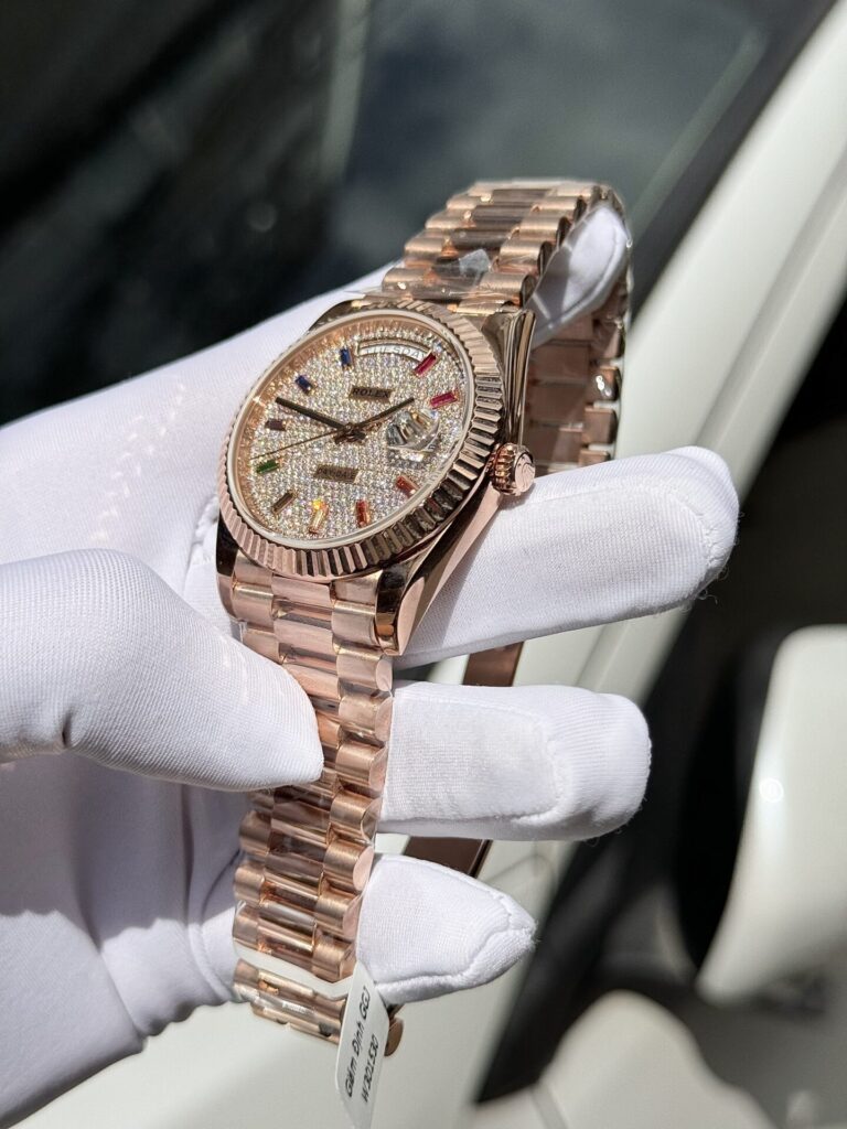 Super Clone Rolex Day-Date Diamond-Paved Dial 128235-0039 36 mm