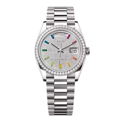 Super Clone Rolex Day-Date Diamond-Paved Dial 128349rbr-0006 36 mm