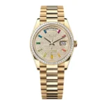 Super Clone Rolex Day-Date Diamond-Paved Dial 128398tbr-0012 36 mm – Swiss SuperClone
