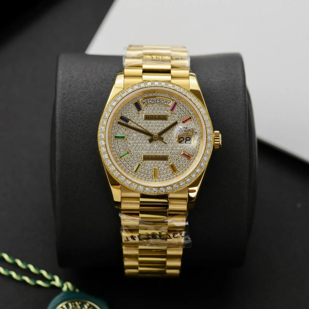 Super Clone Rolex Day-Date Diamond-Paved Dial 128398tbr-0012 36 mm – Swiss SuperClone