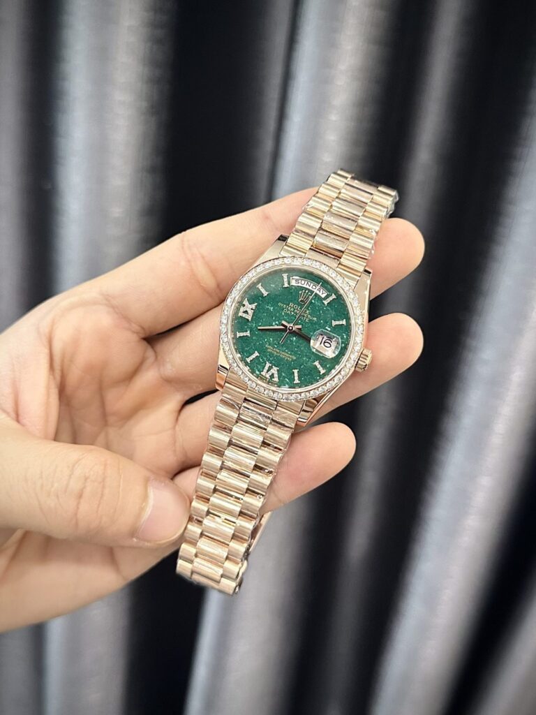 Super Clone Rolex Day-Date Green Aventurine Diamond Dial 128345rbr-0068 36 mm