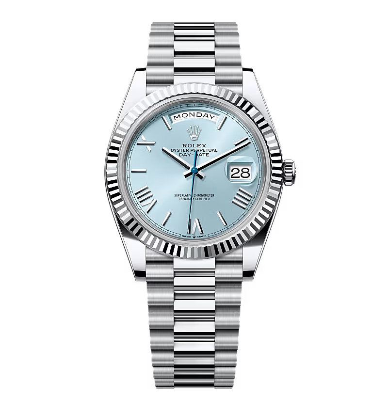 Super Clone Rolex Day-Date Ice Blue Dial 228236-0012 40 mm – Swiss SuperClone